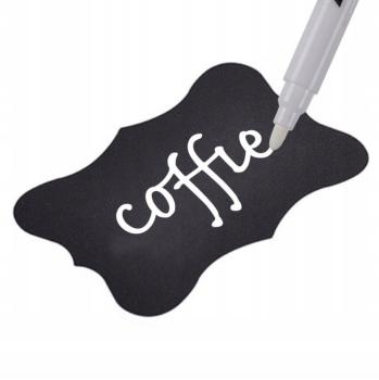 24 Selbstklebende schwarze PVC Etiketten 5x3,5cm abwaschbar wiederverwendbar