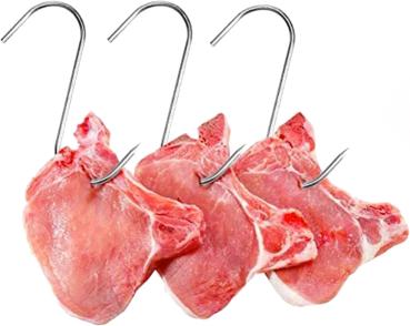 15 Edelstahl Fleischhaken Set 15cm bis 15kg Räuchern Grillen