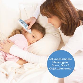 Preview: sanitas 6-in-1 Multifunktions Thermometer SFT65 digital Stirn Ohr Fiberalarm Uhr