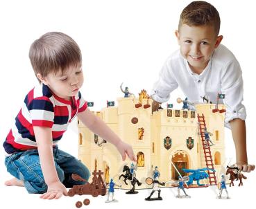 Kinderspielzeug Große Ritterburg Sandfestung 21 Figuren Katapult über 50 Teile