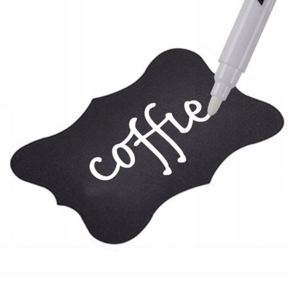 24 Selbstklebende schwarze PVC Etiketten 5x3,5cm abwaschbar wiederverwendbar