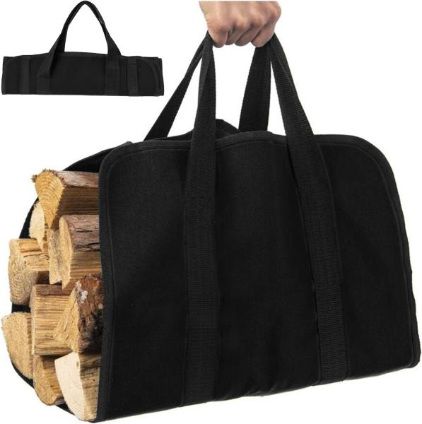 Kaminholztasche Tragetasche Kaminholz Korb Oxford Polyester Stoff 600D 98 x 45cm