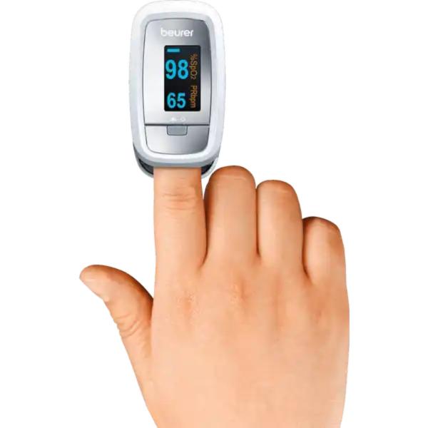 beurer medical PO30 Pulsoximeter Sauerstoffsättigung Puls LCD Halteband Tasche