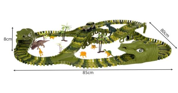 XXL Kinder Autorennbahn Dinosaurier Track Rennstrecke batteriebetrieben 240Teile