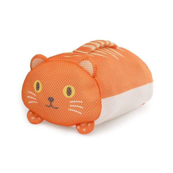 Kikkerland Katze Wäschesack Netz Orange Handy Cat Laundry Bag 25 x 15,5 x 2,5 cm
