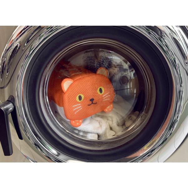 Kikkerland Katze Wäschesack Netz Orange Handy Cat Laundry Bag 25 x 15,5 x 2,5 cm