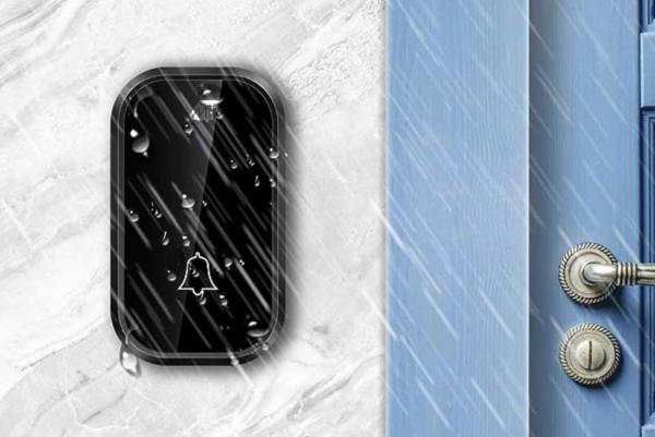 MALATEC Kabellose Türklingel 52 Klänge 200m IP44 mit Batterie Temperatur Schwarz