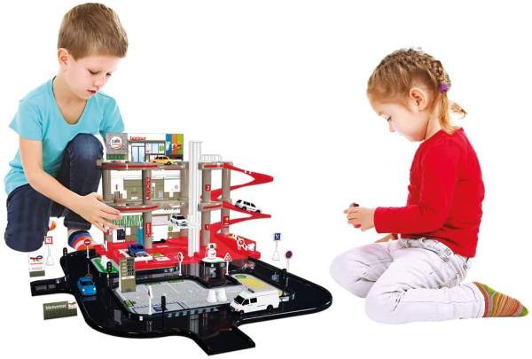 Kinder Spielzeug TOTAL Auto Parkhaus Autogarage Werkstatt Tankstelle 3 Ebenen